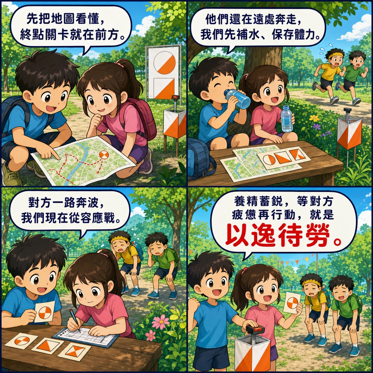 以逸待勞的 AI 生成成語漫畫