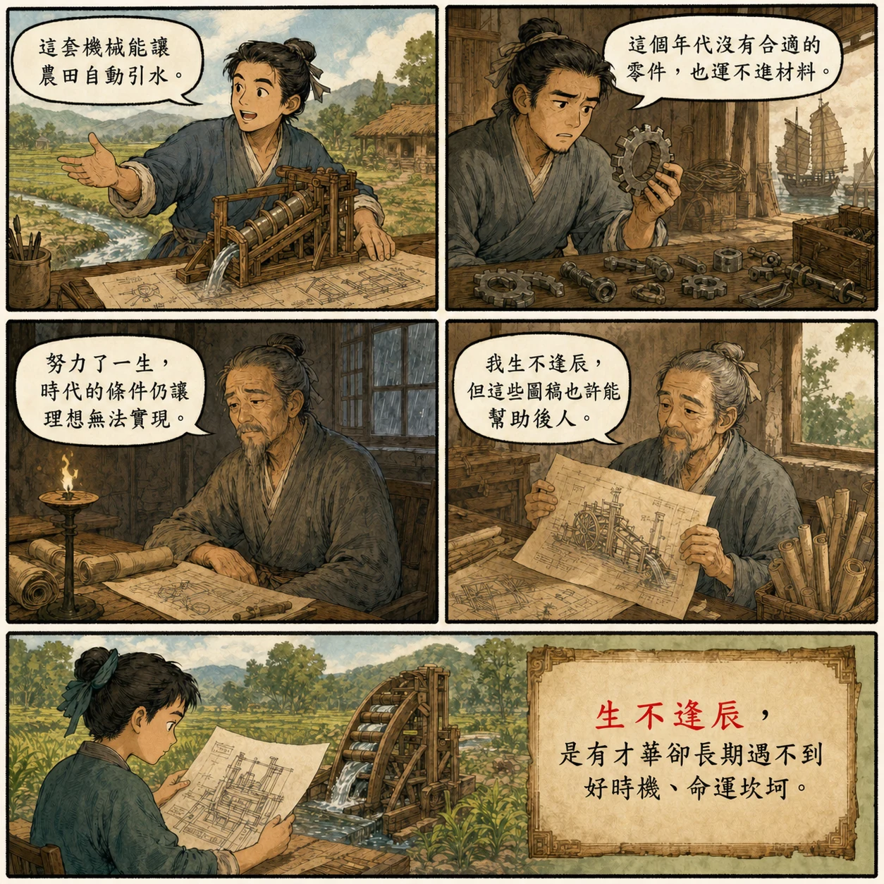 生不逢辰的 AI 生成成語漫畫