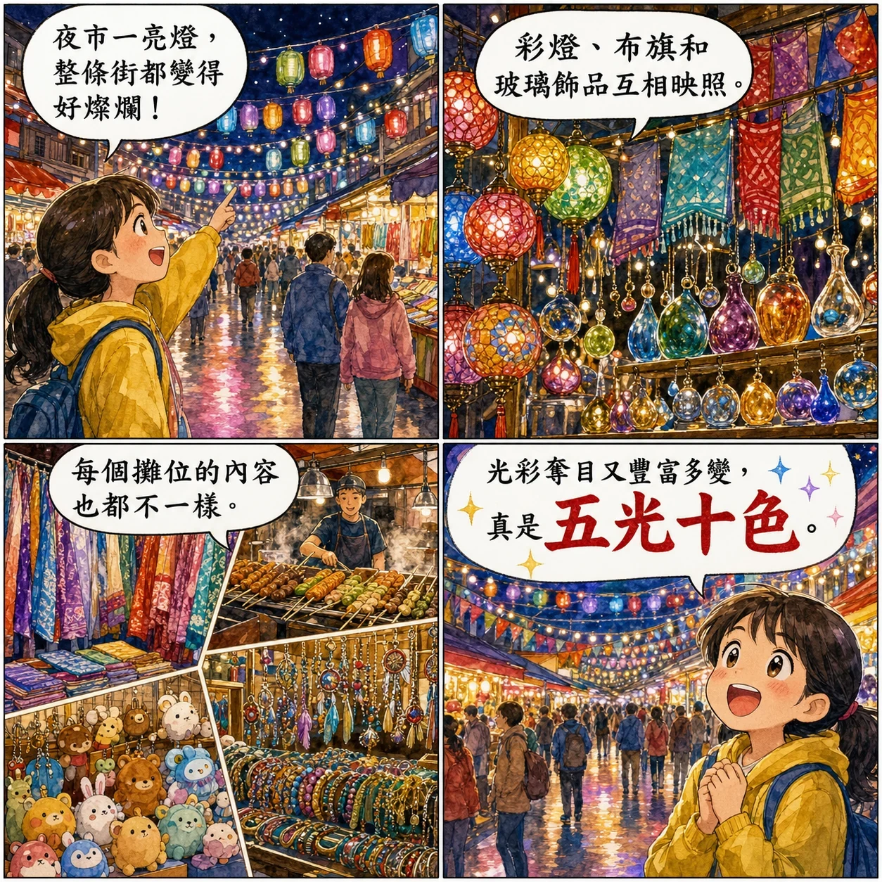 五光十色的 AI 生成成語漫畫