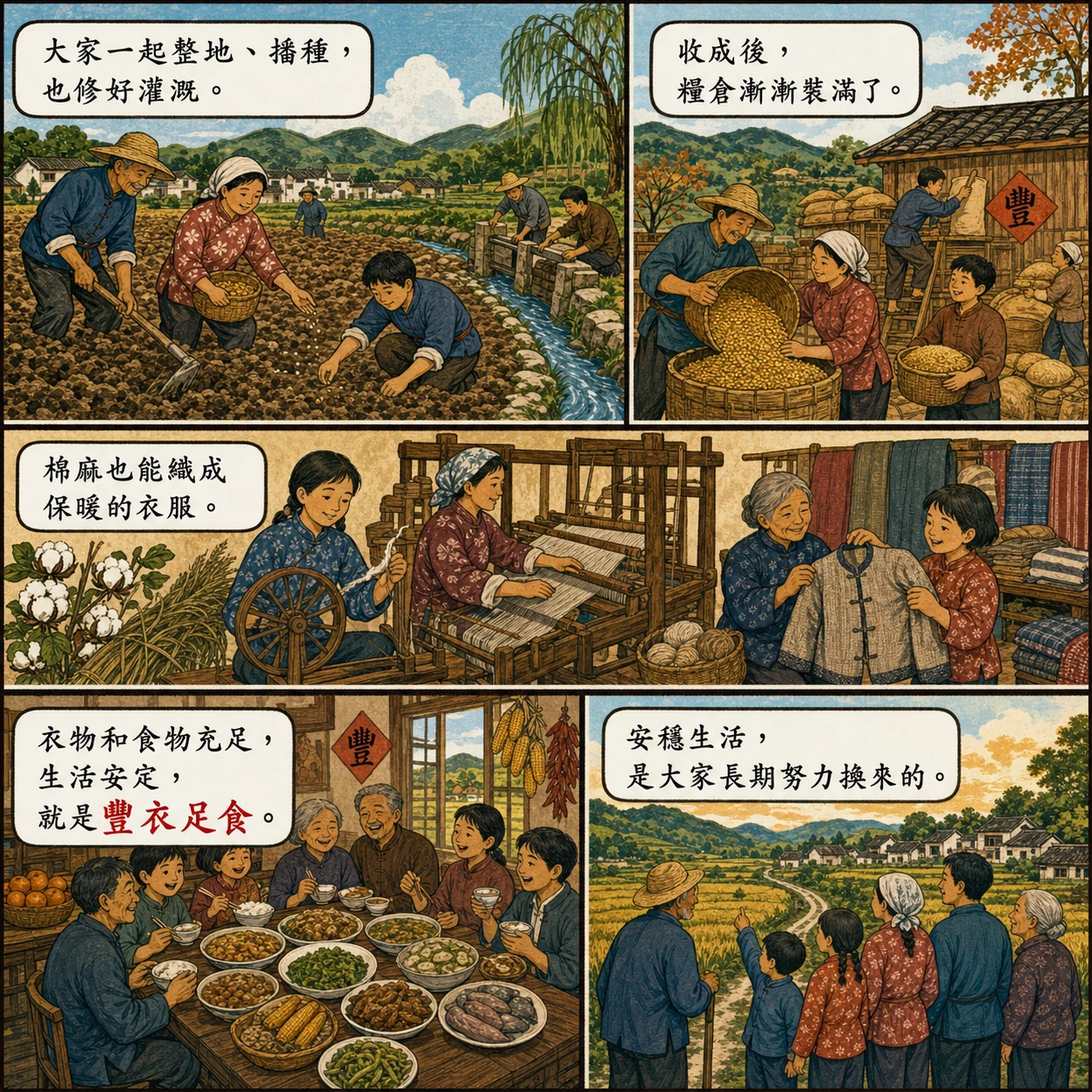 豐衣足食的 AI 生成成語漫畫