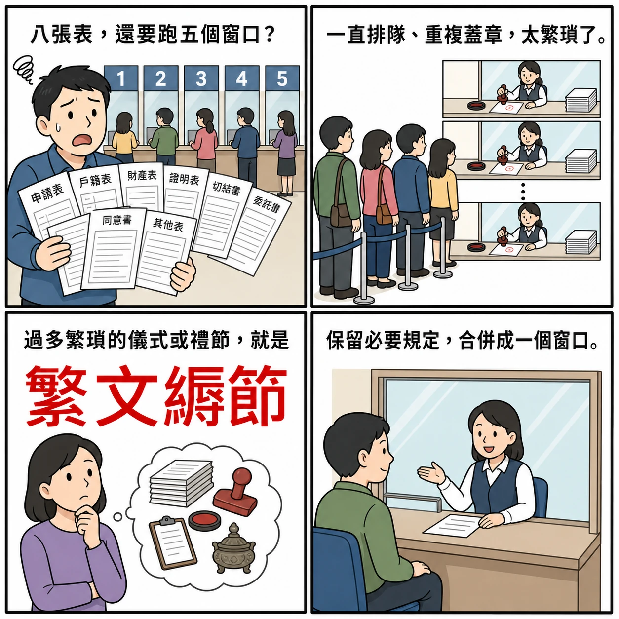 繁文縟節的 AI 生成成語漫畫