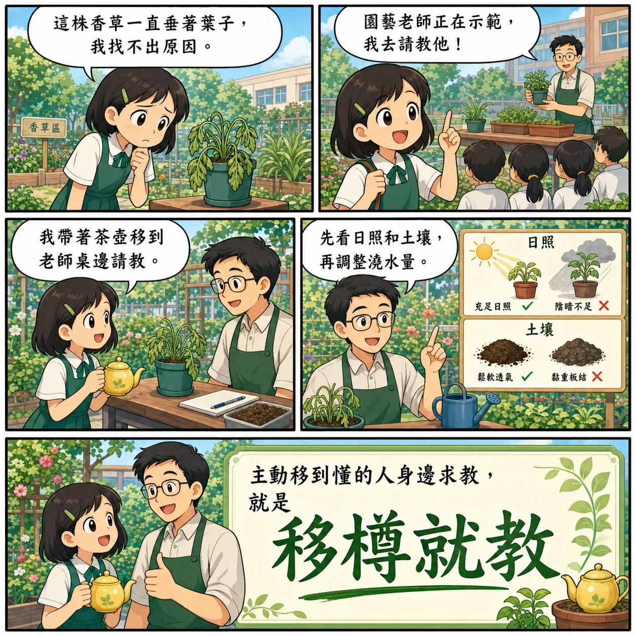 移樽就教的 AI 生成成語漫畫