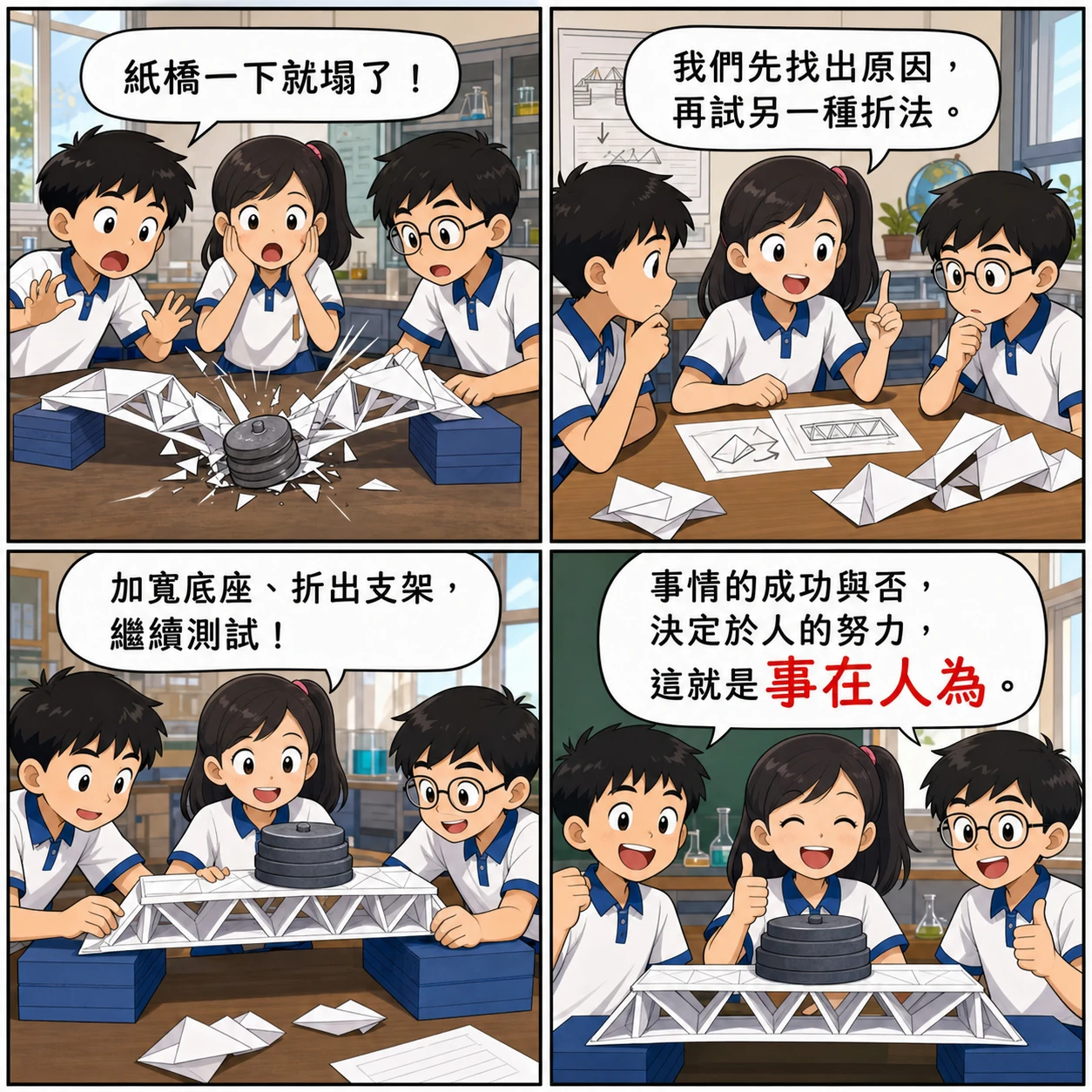 事在人為的 AI 生成成語漫畫