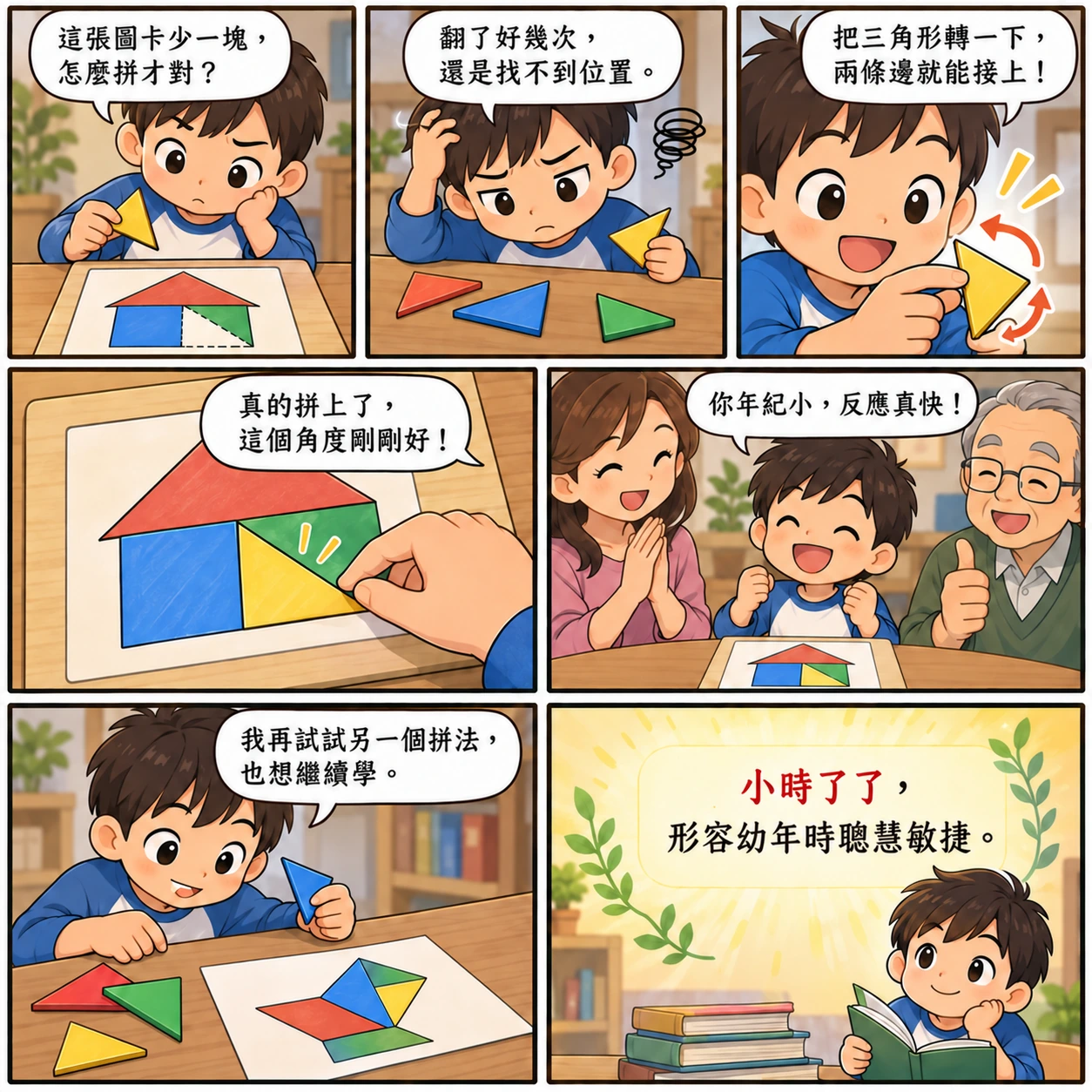 小時了了的 AI 生成成語漫畫