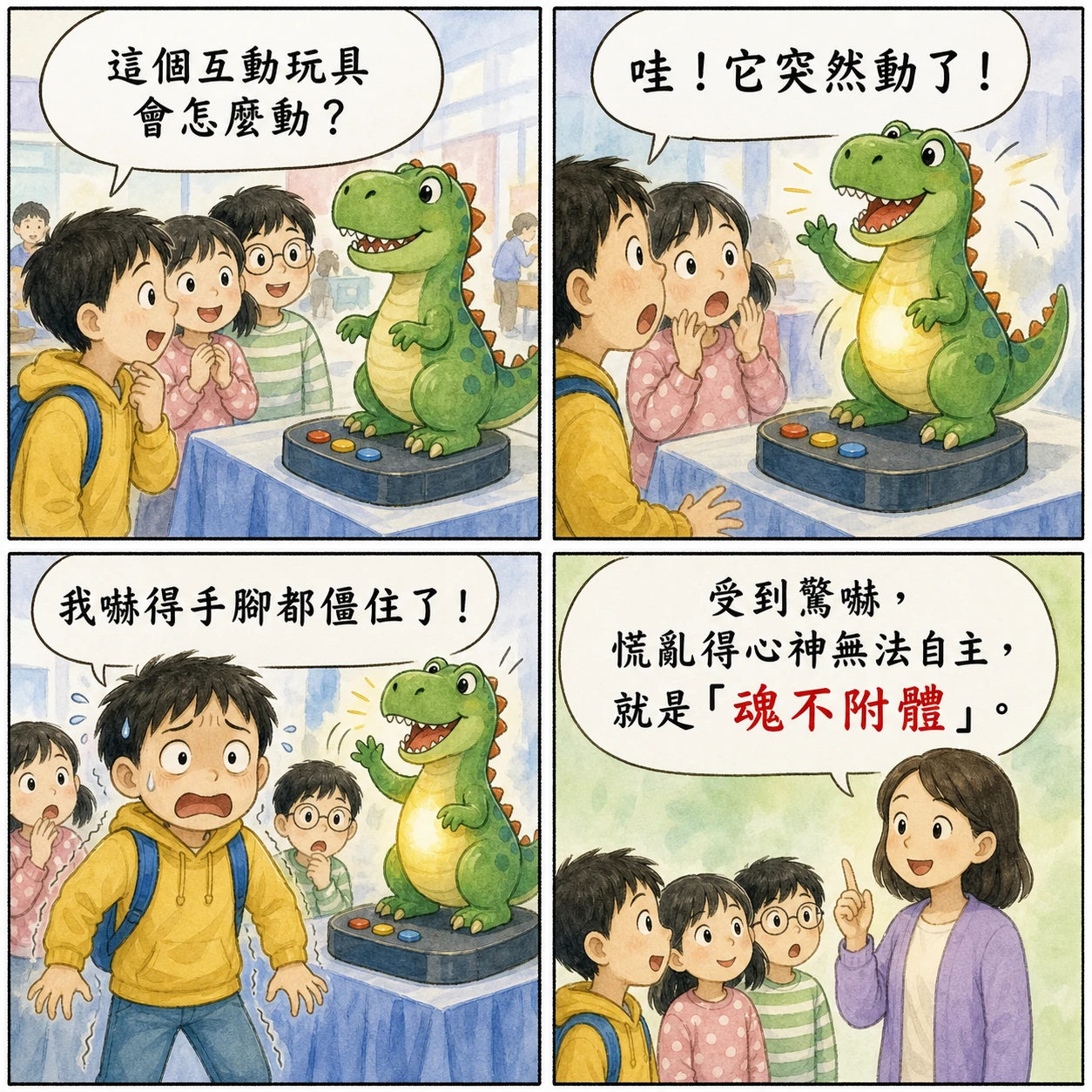 魂不附體的 AI 生成成語漫畫