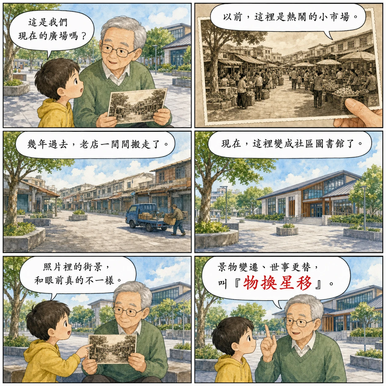 物換星移的 AI 生成成語漫畫