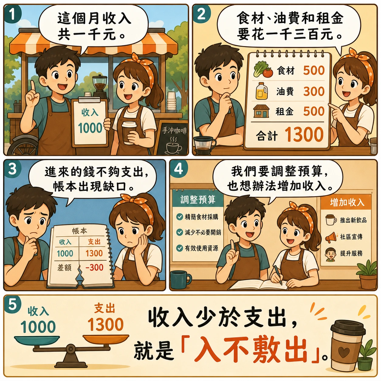 入不敷出的 AI 生成成語漫畫