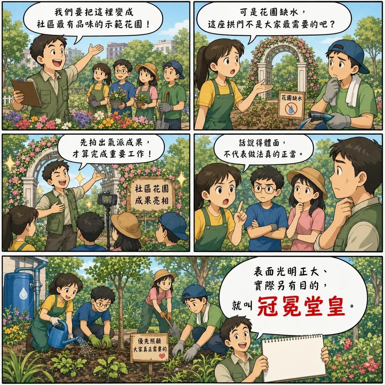 冠冕堂皇的 AI 生成成語漫畫