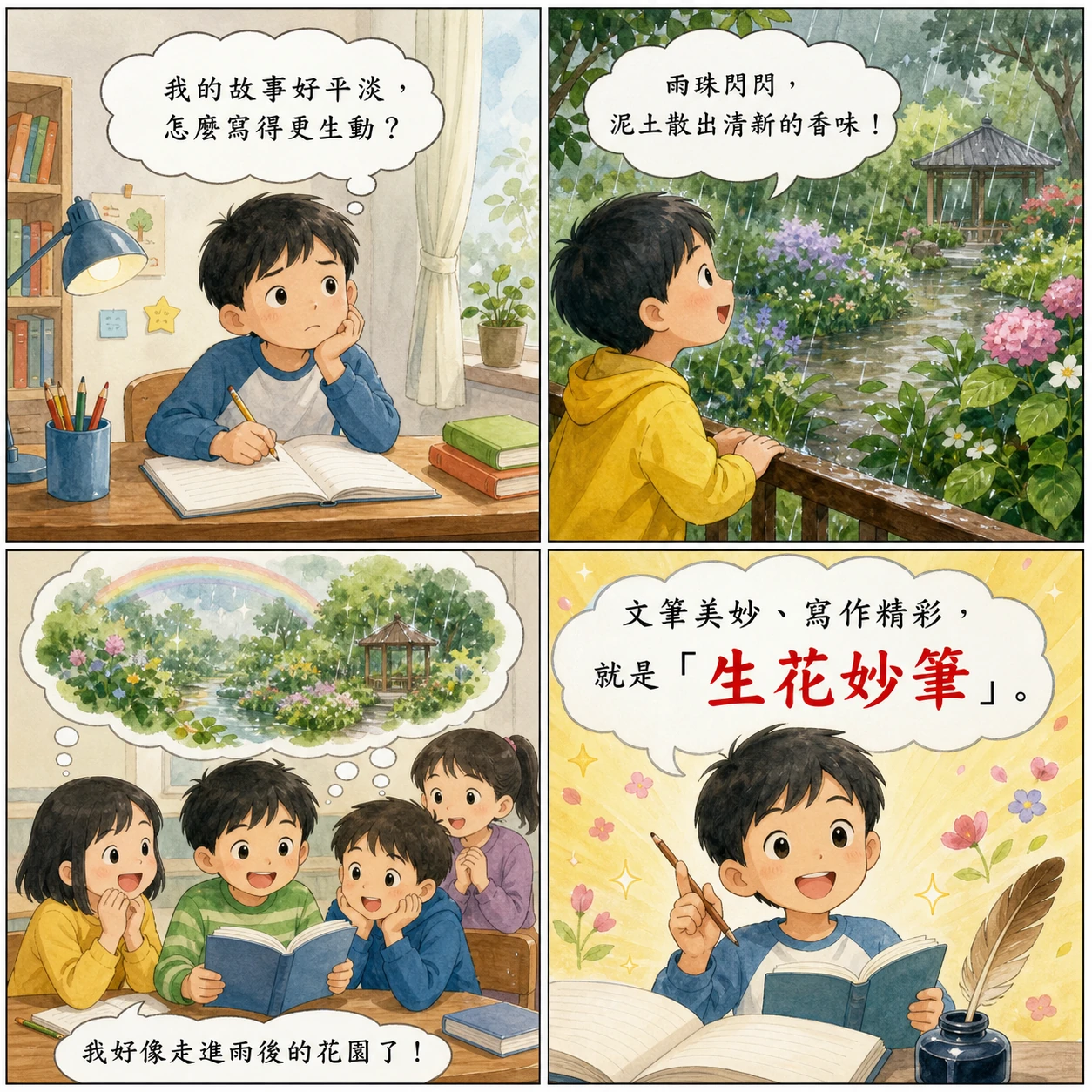 生花妙筆的 AI 生成成語漫畫
