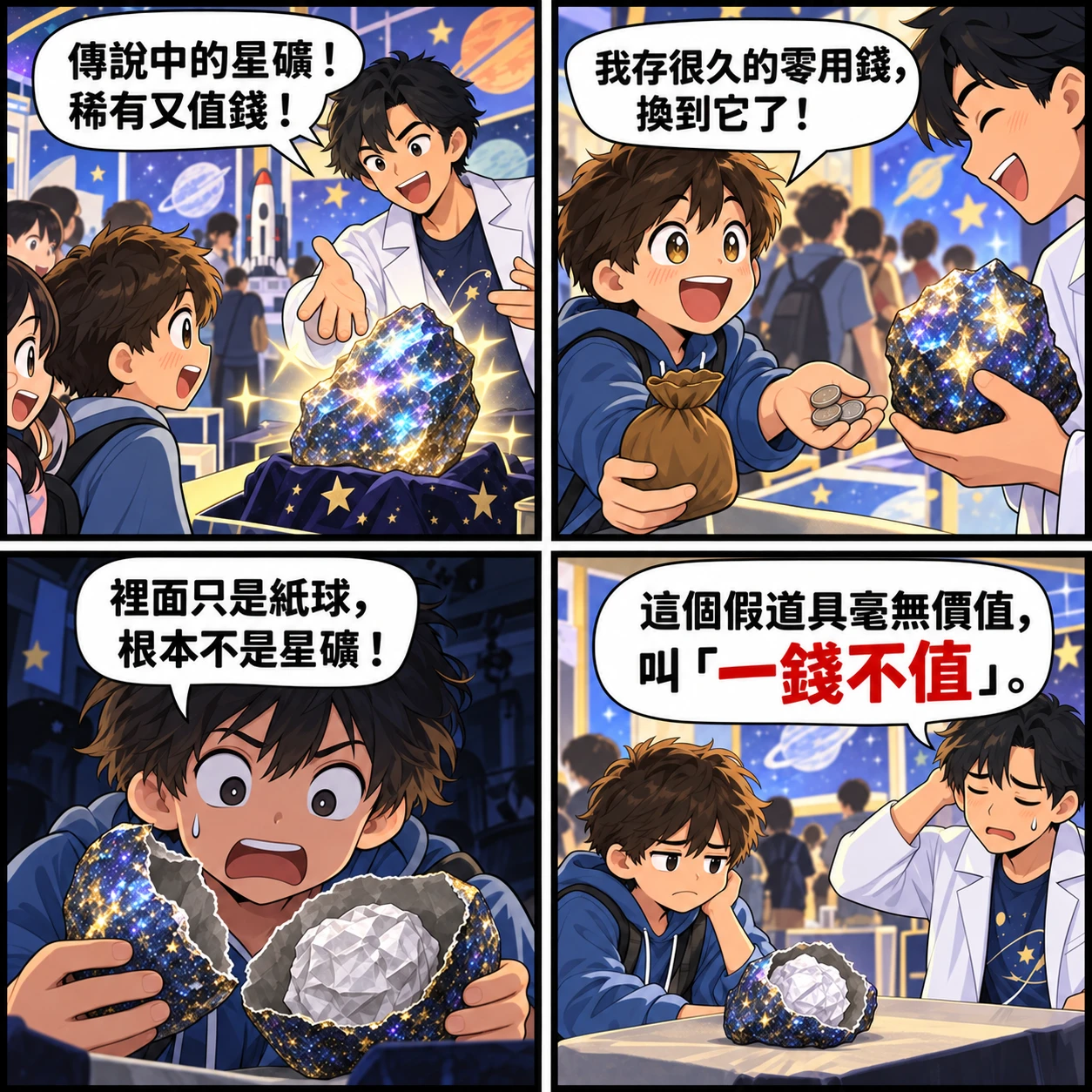 一錢不值的 AI 生成成語漫畫