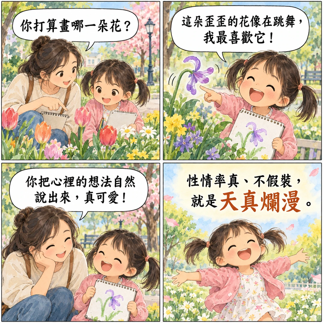 天真爛漫的 AI 生成成語漫畫