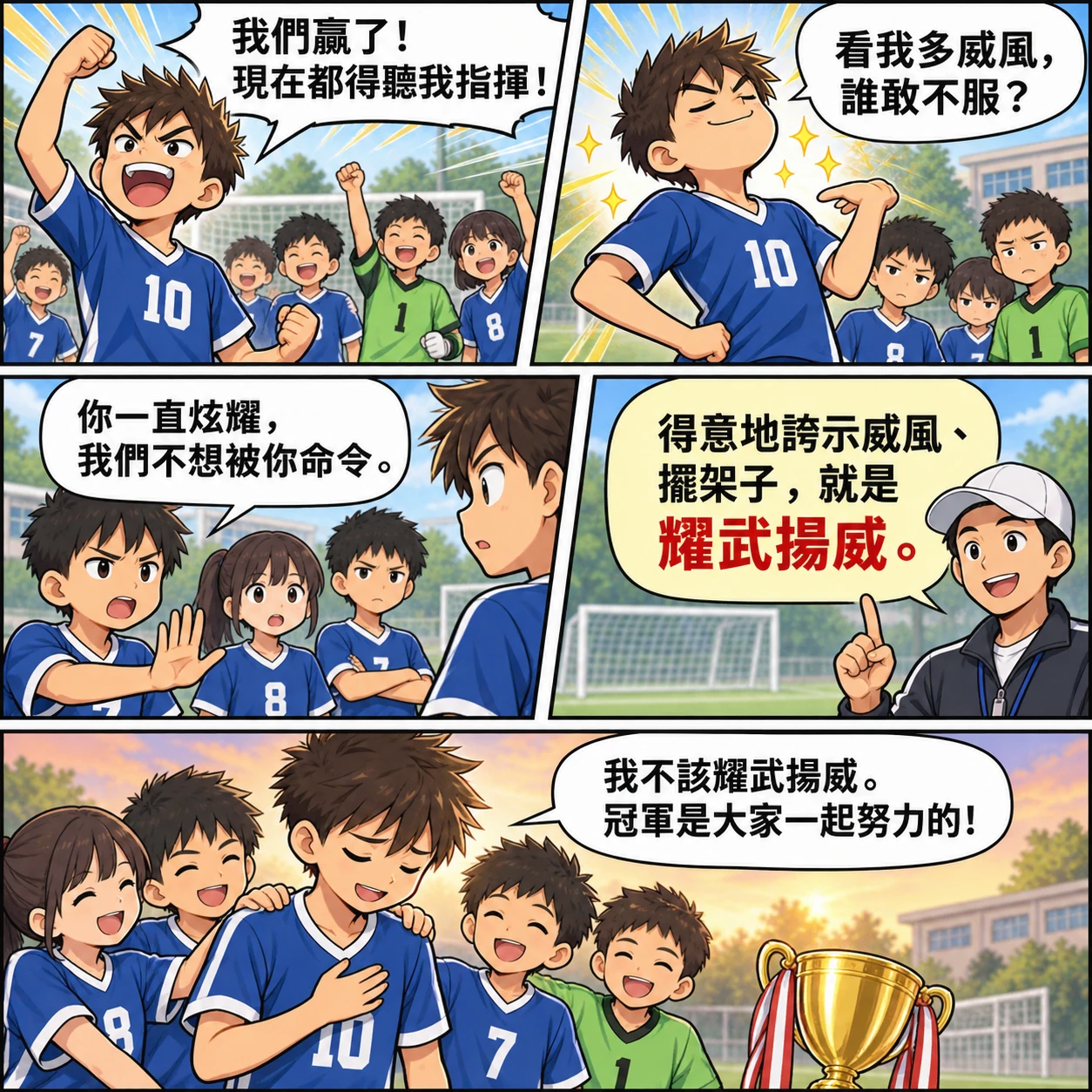 耀武揚威的 AI 生成成語漫畫