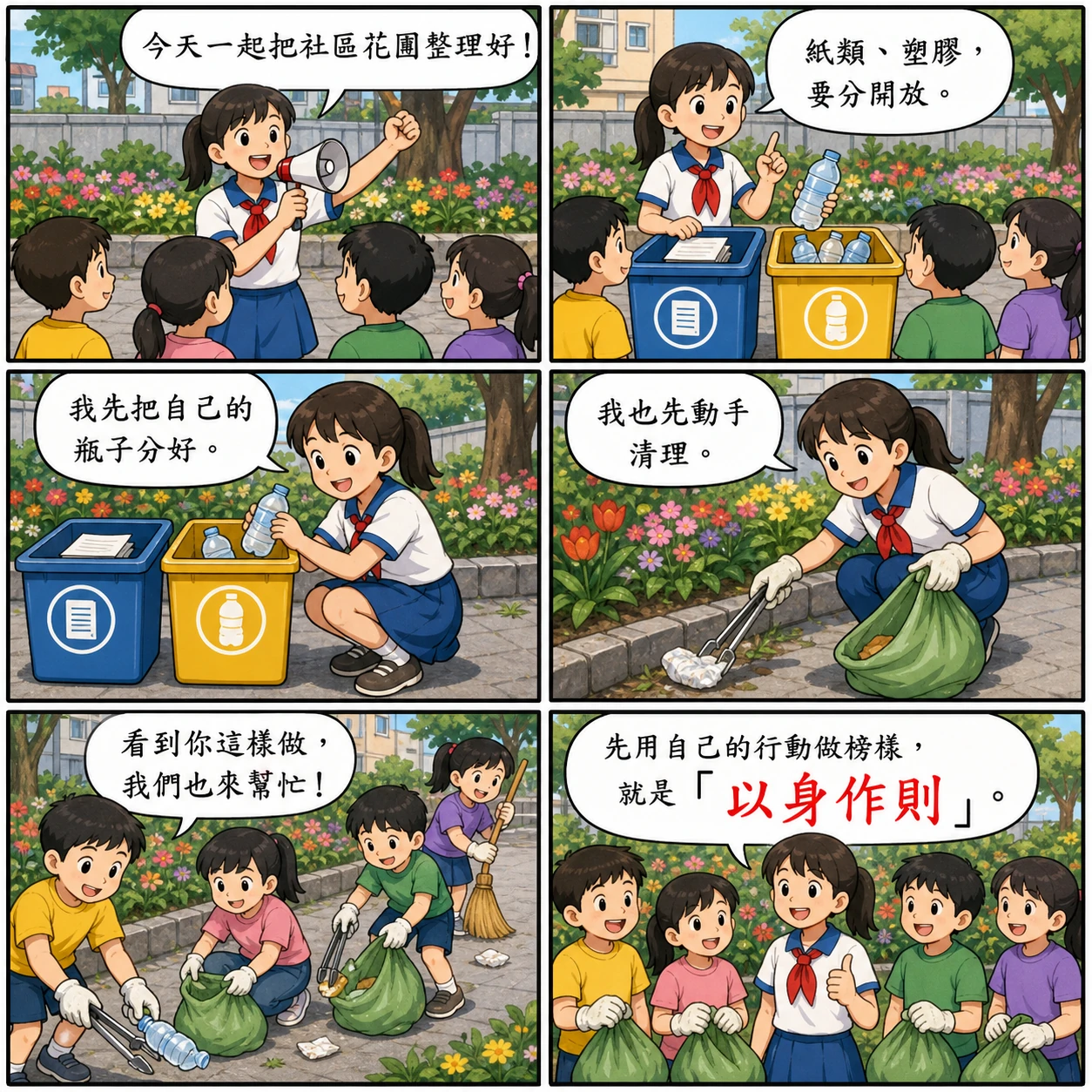 以身作則的 AI 生成成語漫畫