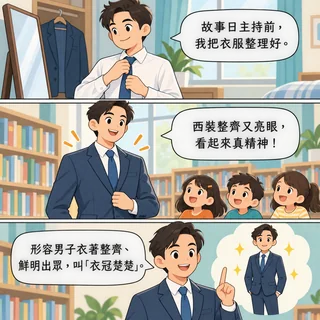 衣冠楚楚成語漫畫縮圖