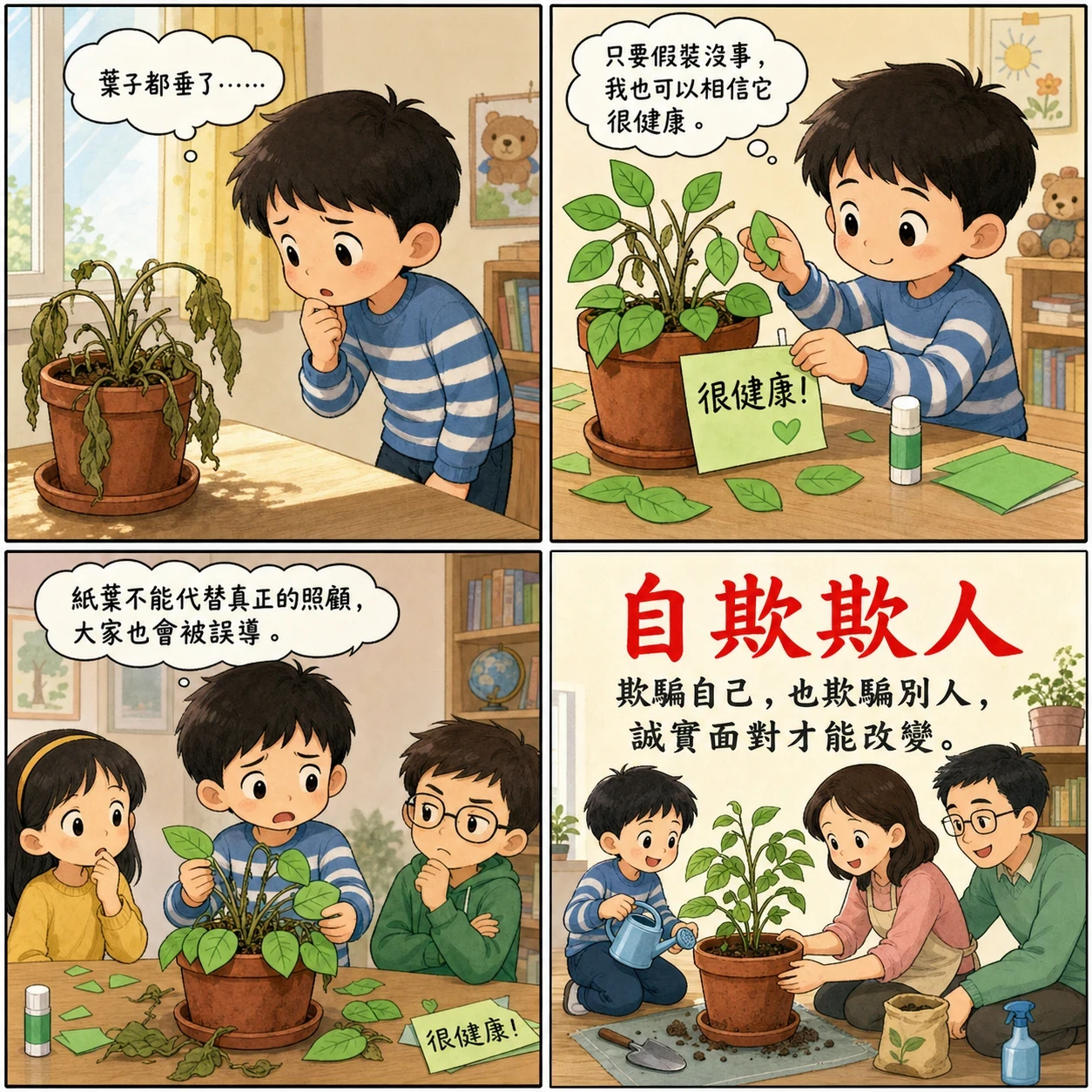 自欺欺人的 AI 生成成語漫畫