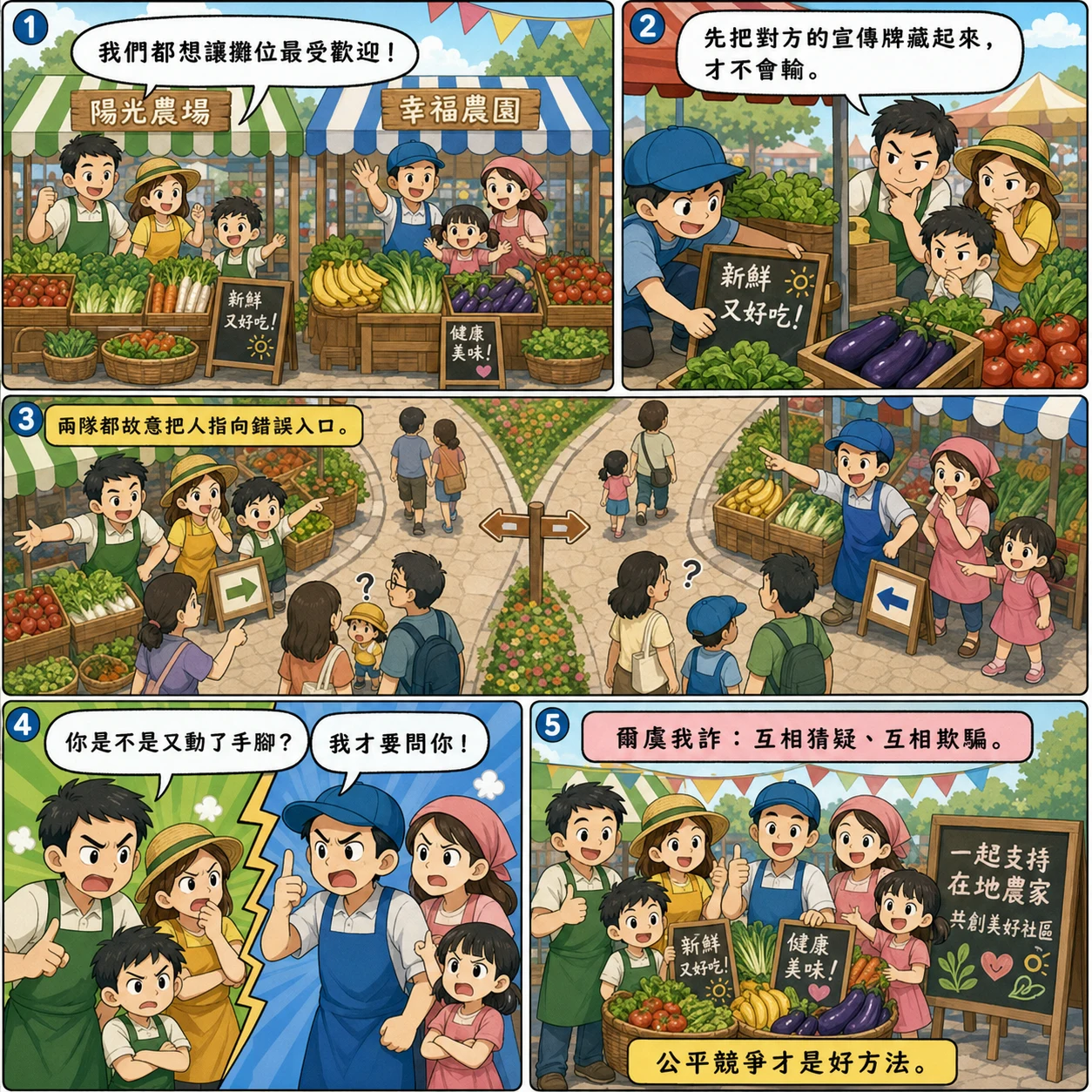 爾虞我詐的 AI 生成成語漫畫