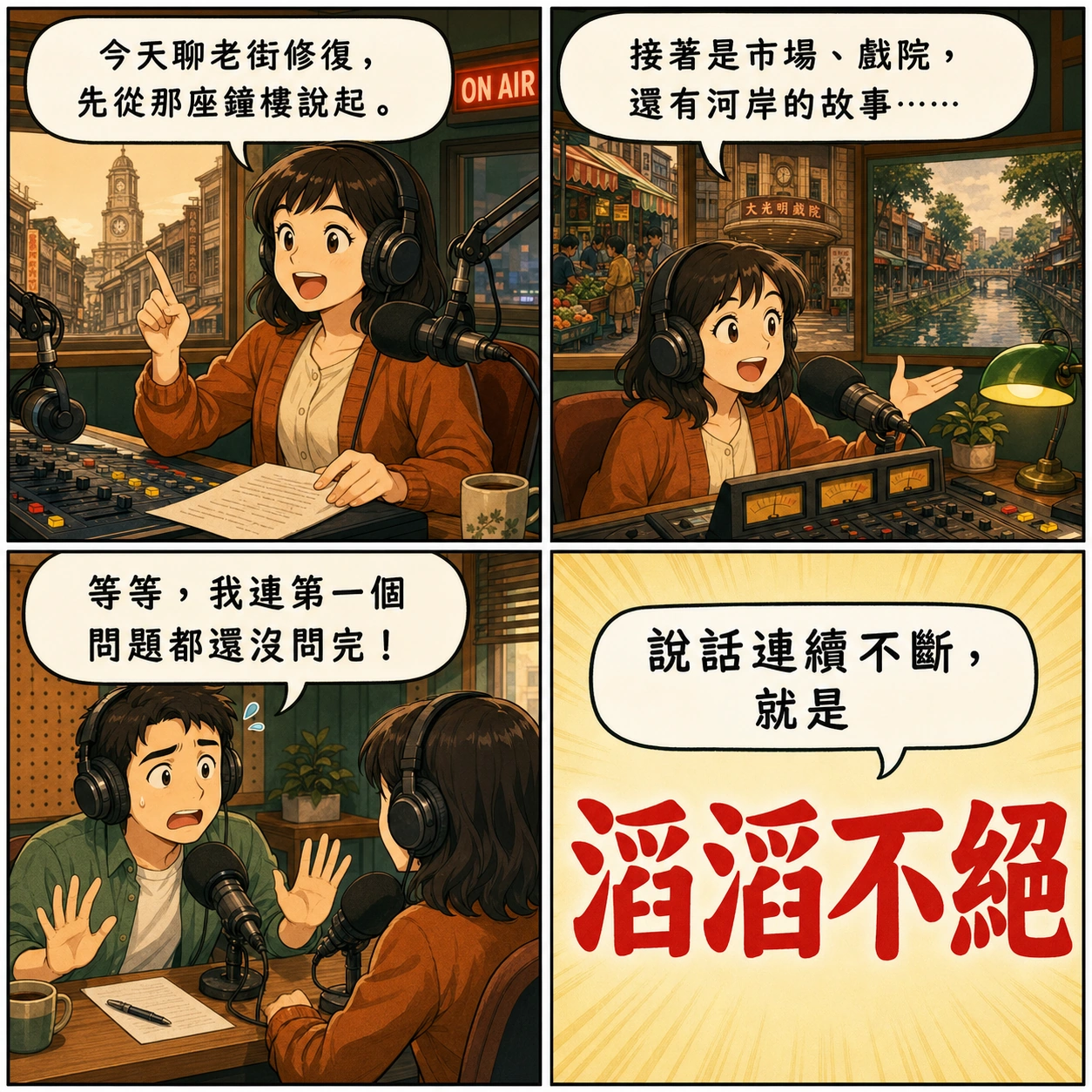 滔滔不絕的 AI 生成成語漫畫