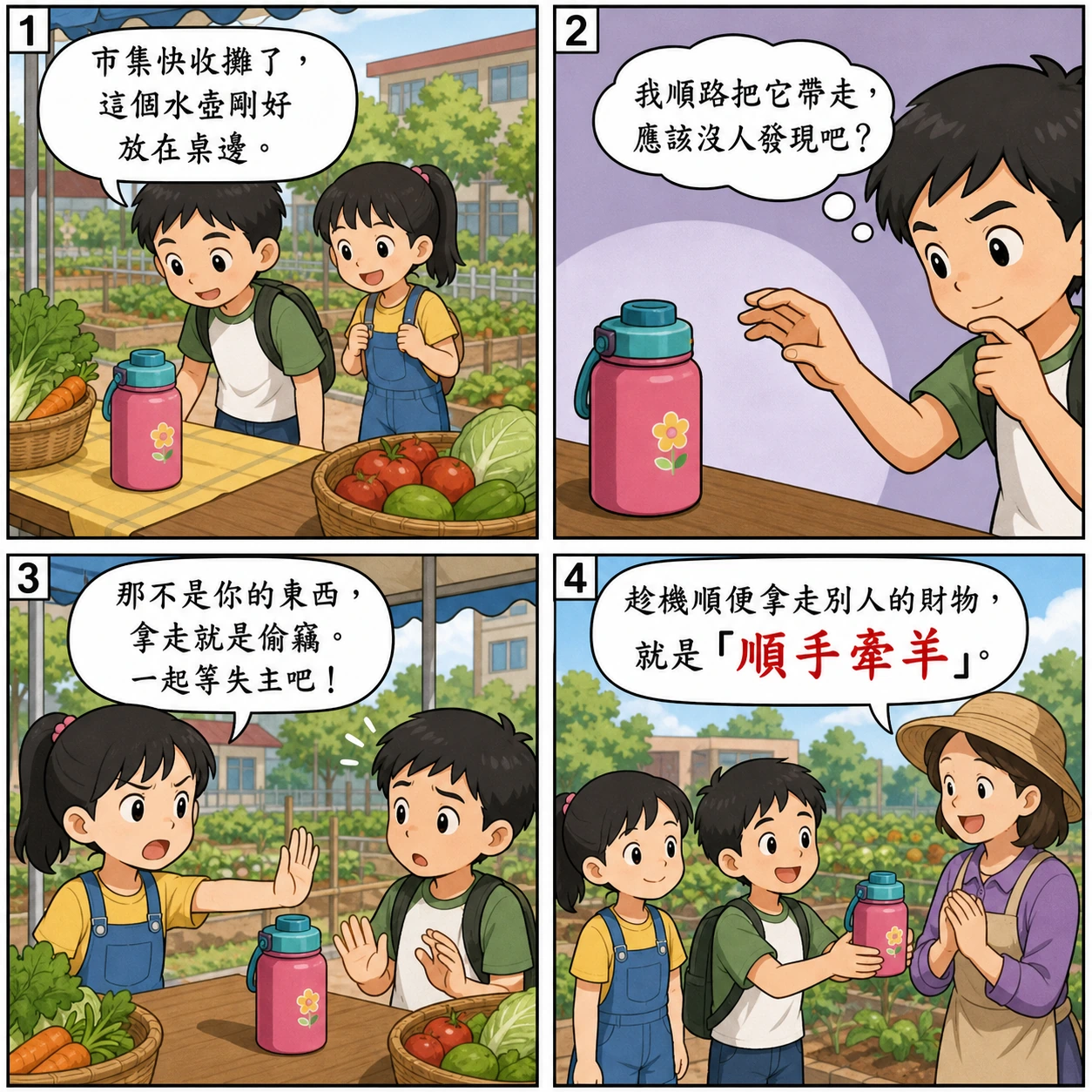 順手牽羊的 AI 生成成語漫畫