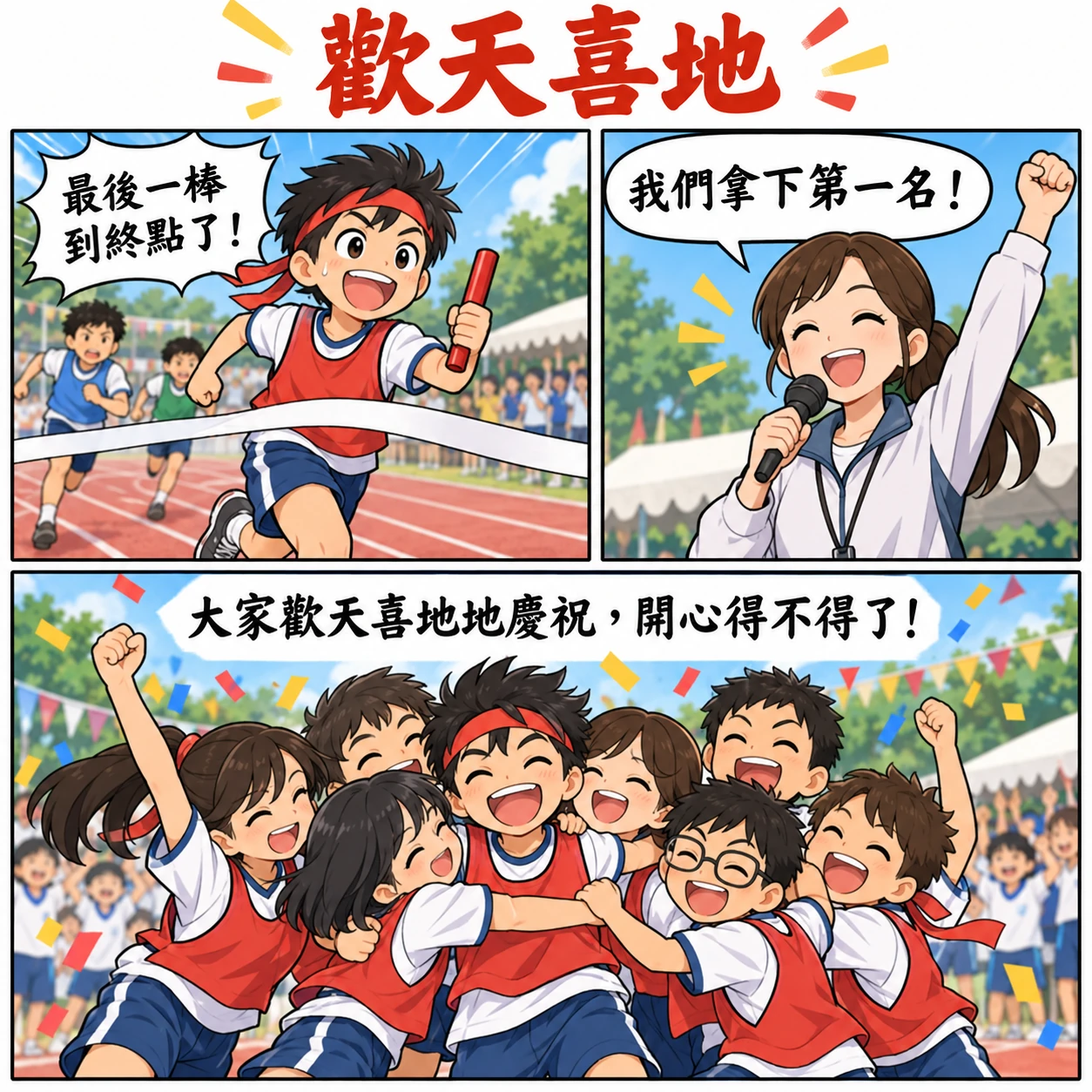 歡天喜地的 AI 生成成語漫畫