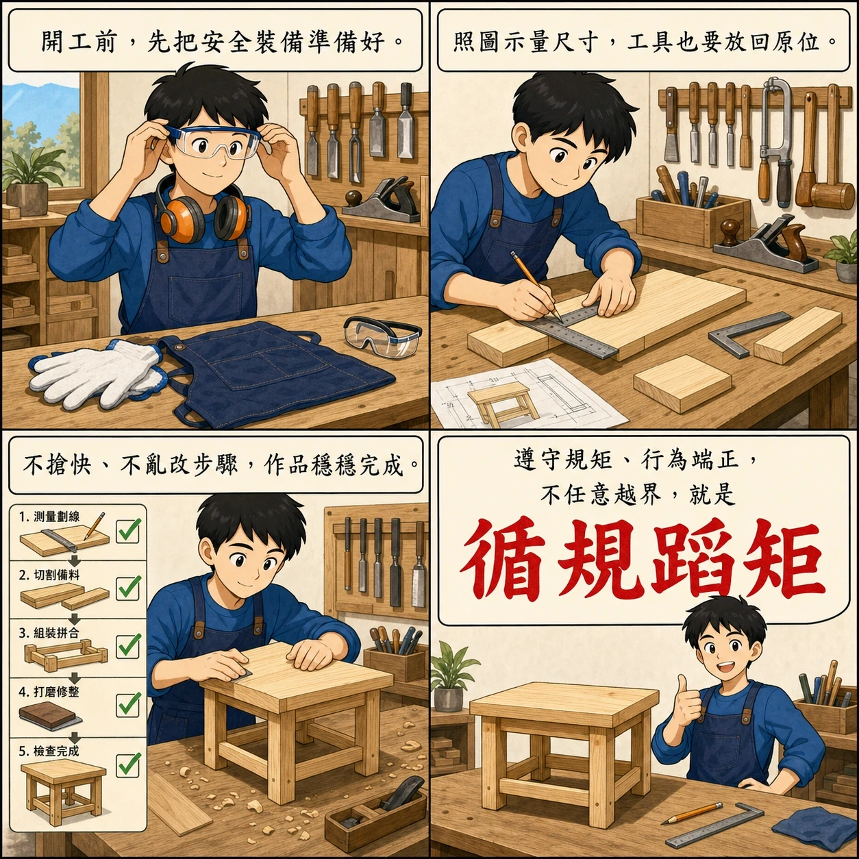 循規蹈矩的 AI 生成成語漫畫