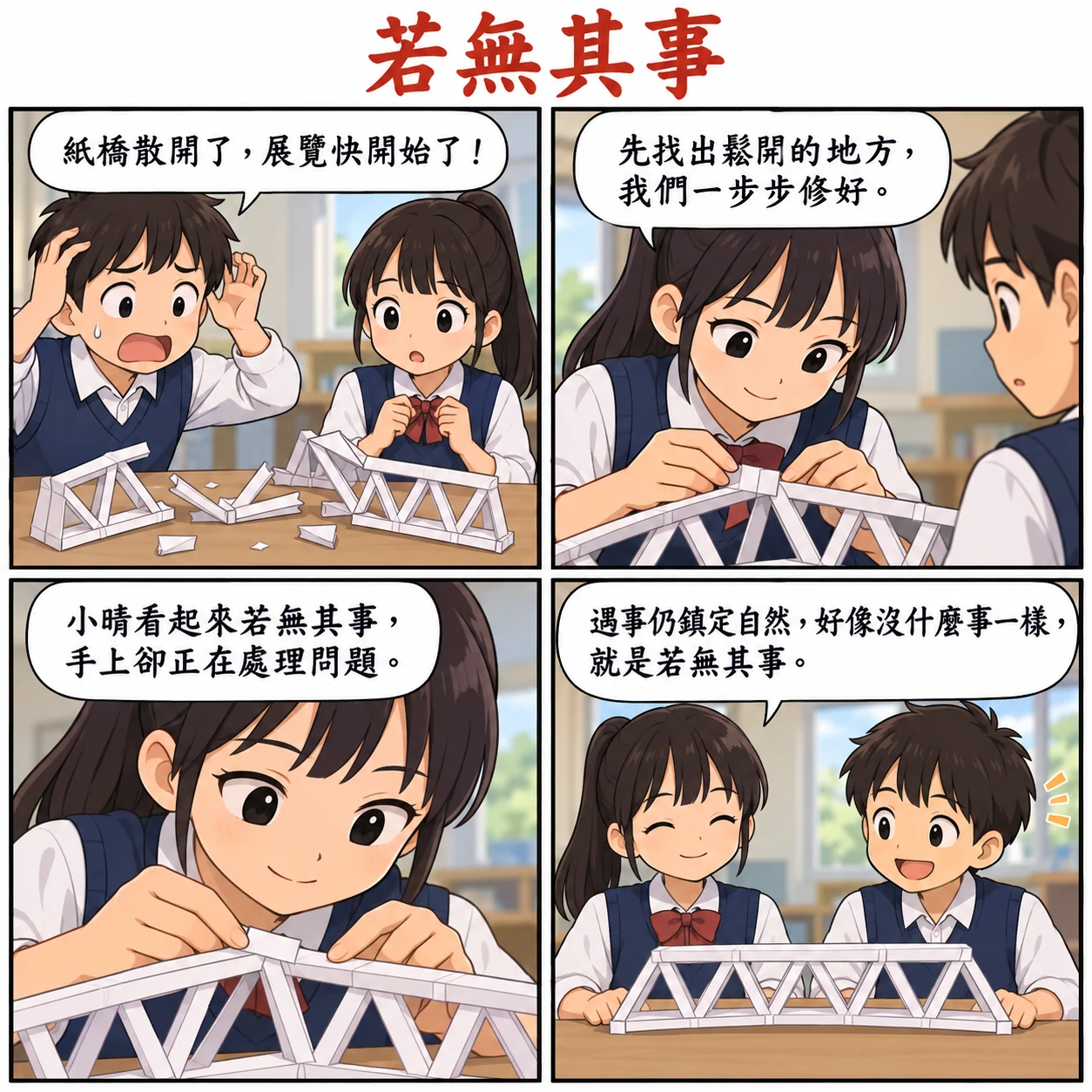 若無其事的 AI 生成成語漫畫
