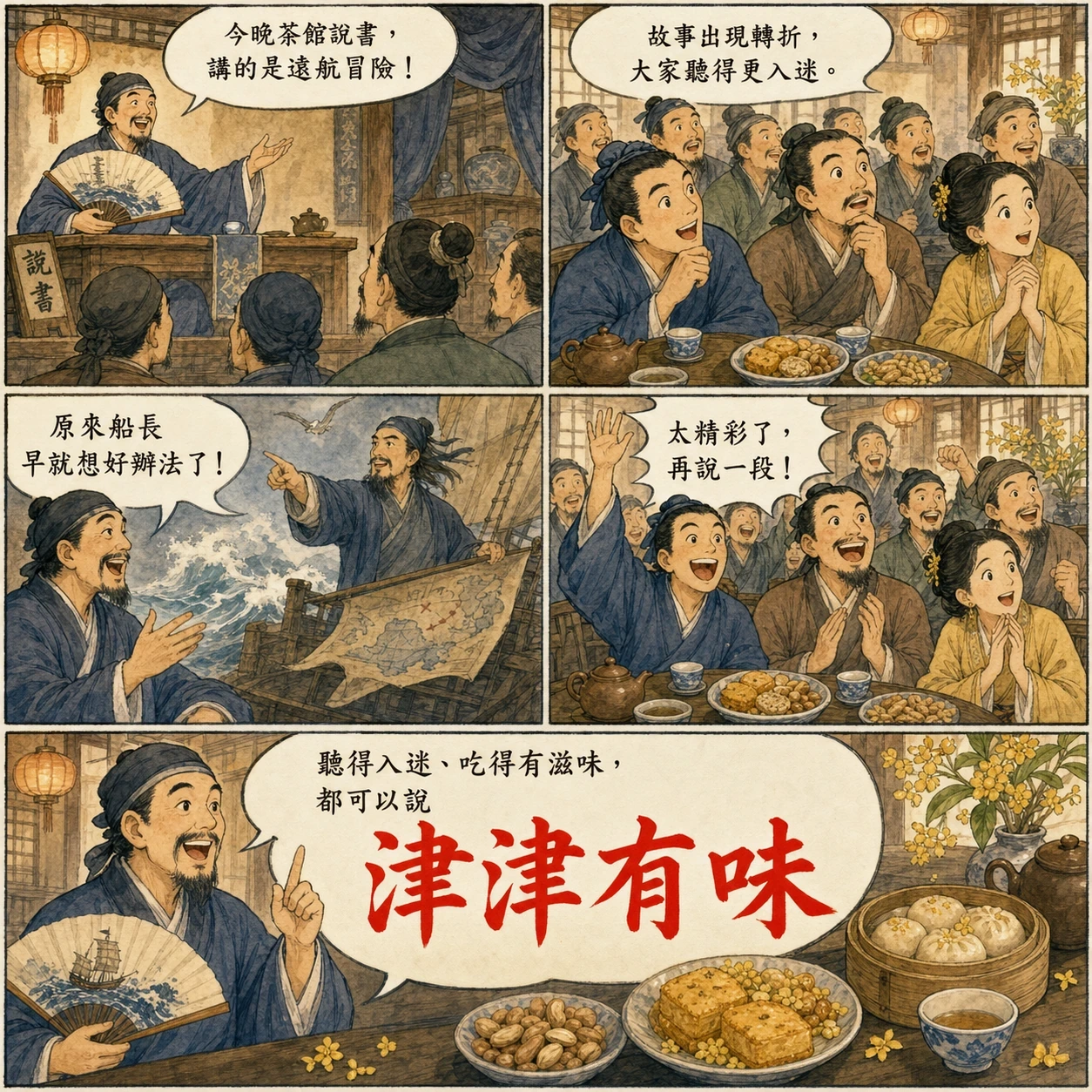 津津有味的 AI 生成成語漫畫