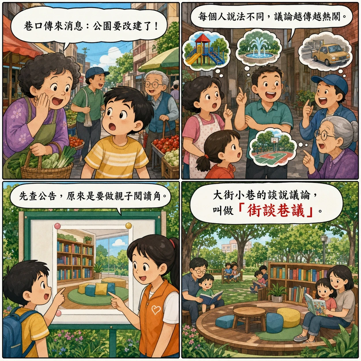 街談巷議的 AI 生成成語漫畫