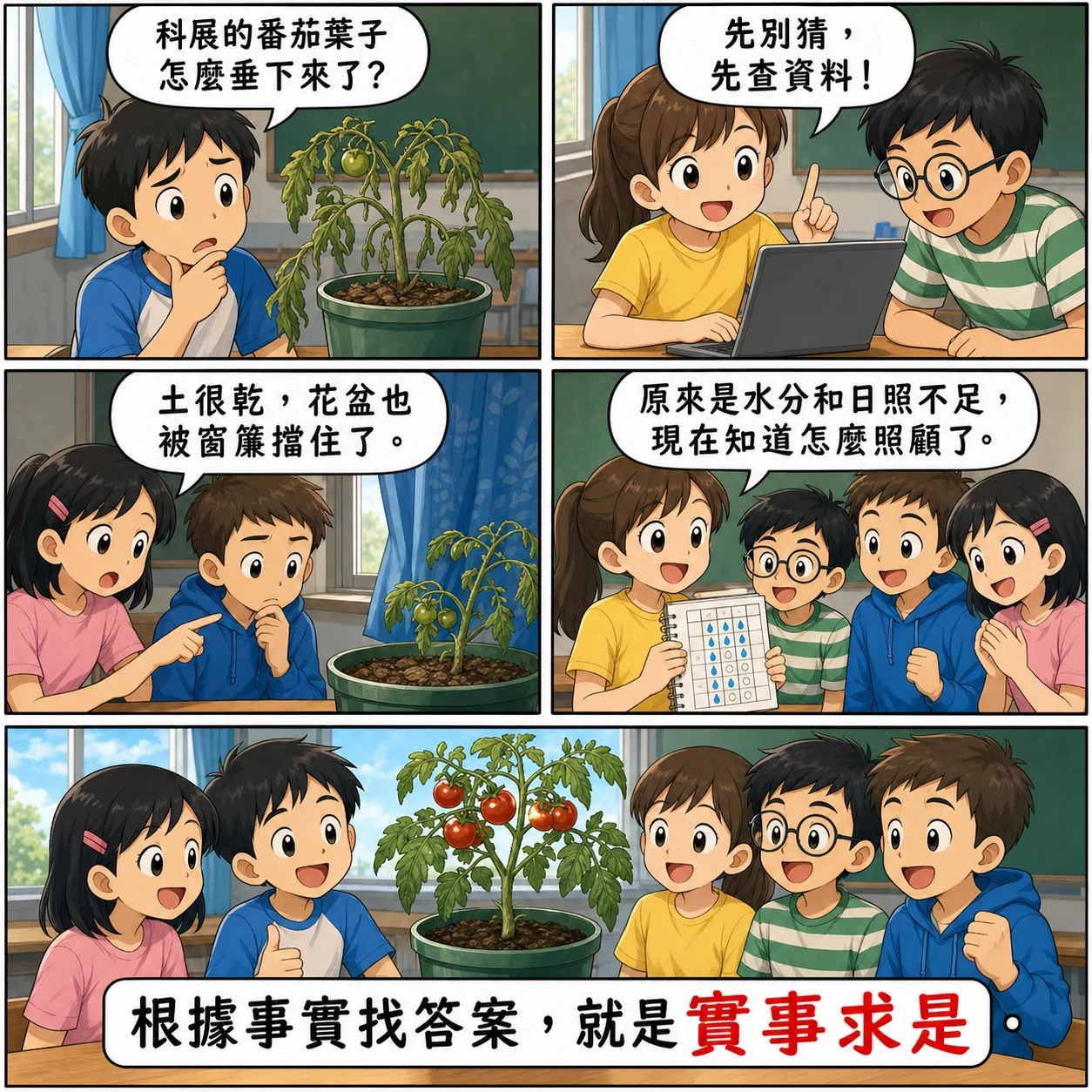 實事求是的 AI 生成成語漫畫