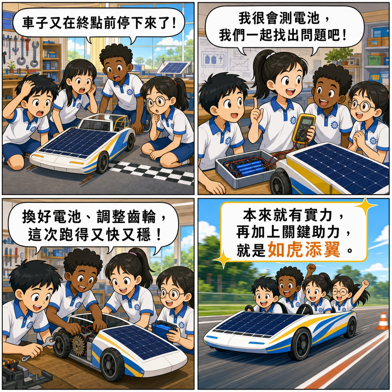 如虎添翼的 AI 生成成語漫畫