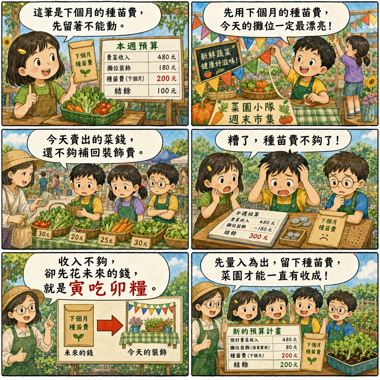 寅吃卯糧的 AI 生成成語漫畫
