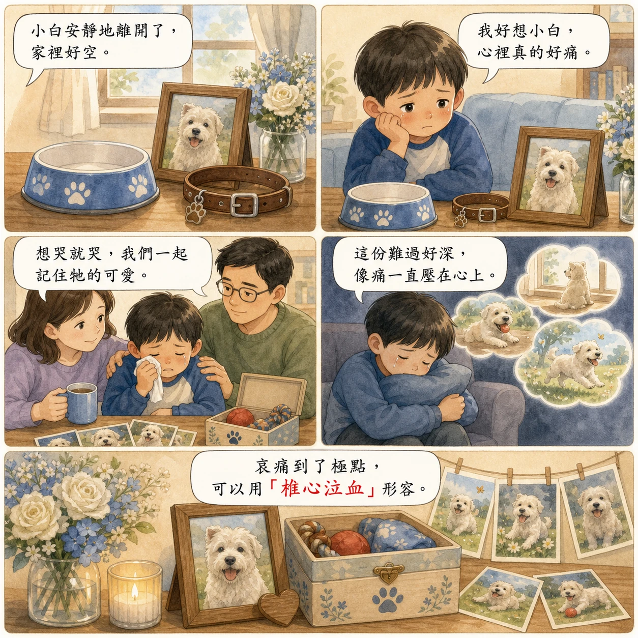 椎心泣血的 AI 生成成語漫畫