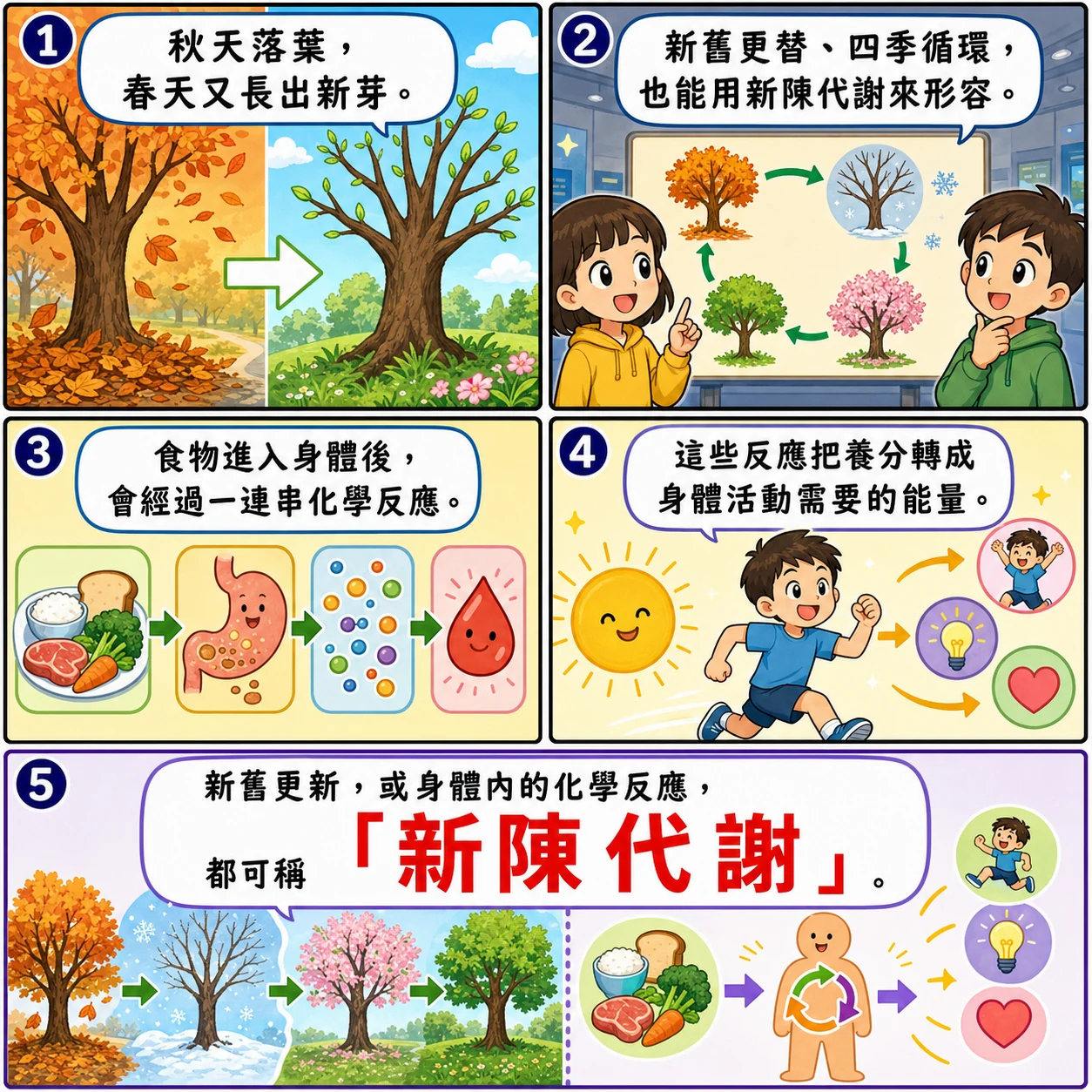 新陳代謝的 AI 生成成語漫畫