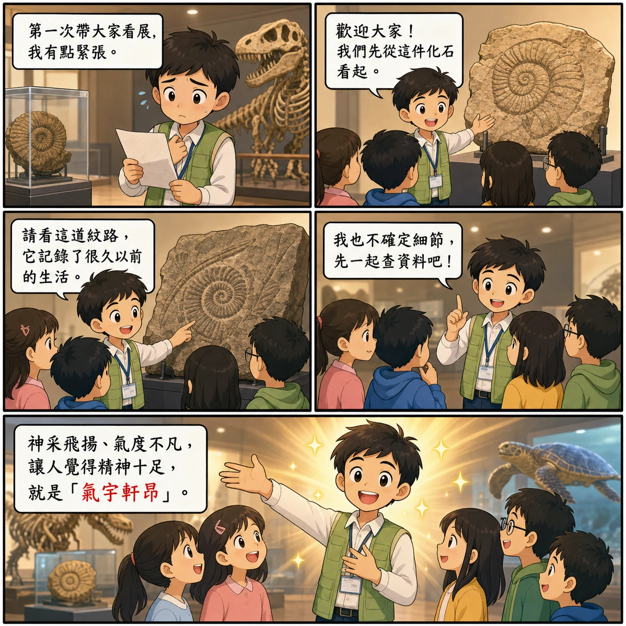 氣宇軒昂的 AI 生成成語漫畫