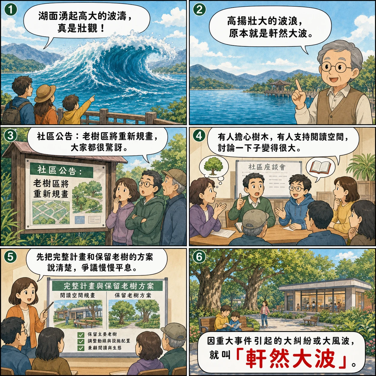軒然大波的 AI 生成成語漫畫