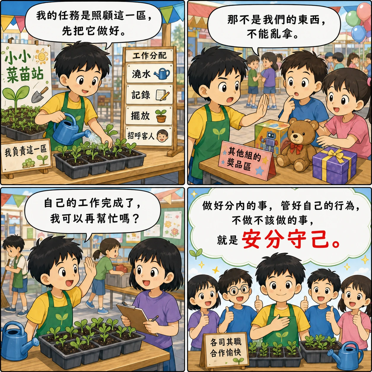 安分守己的 AI 生成成語漫畫