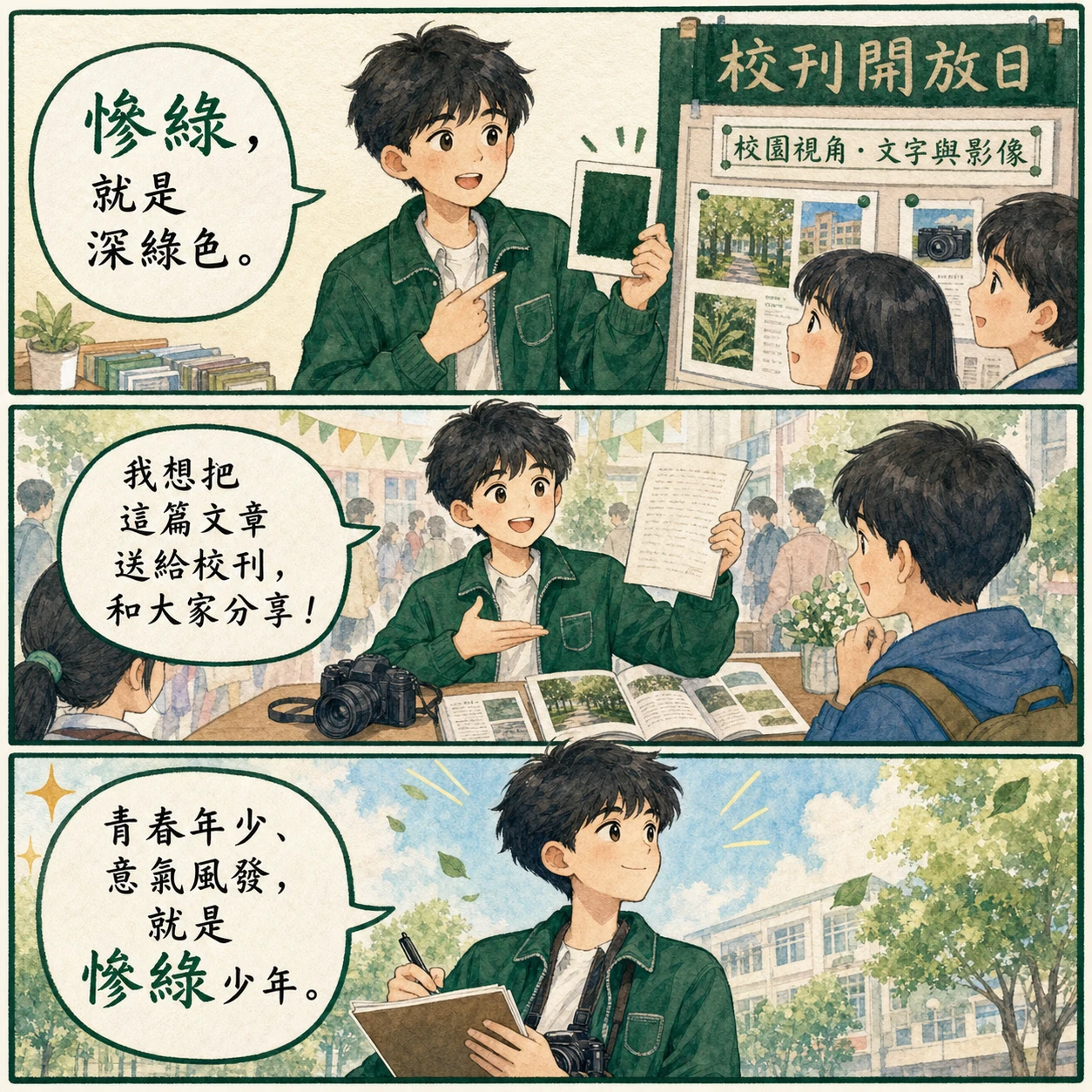 慘綠少年的 AI 生成成語漫畫