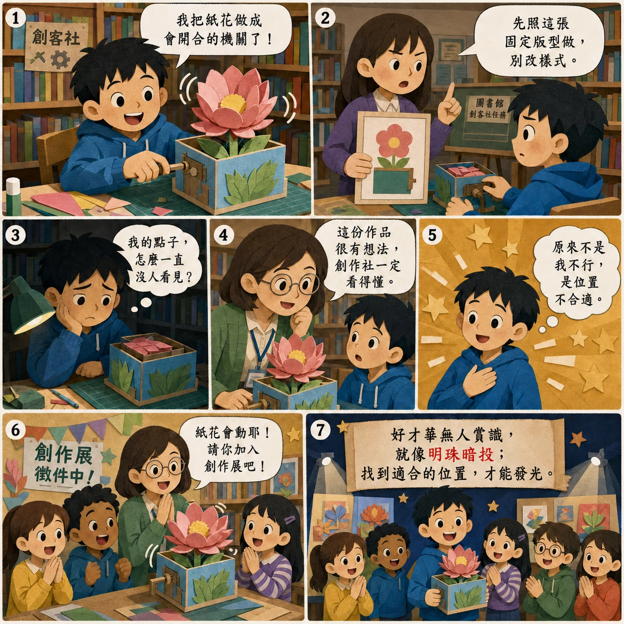 明珠暗投的 AI 生成成語漫畫