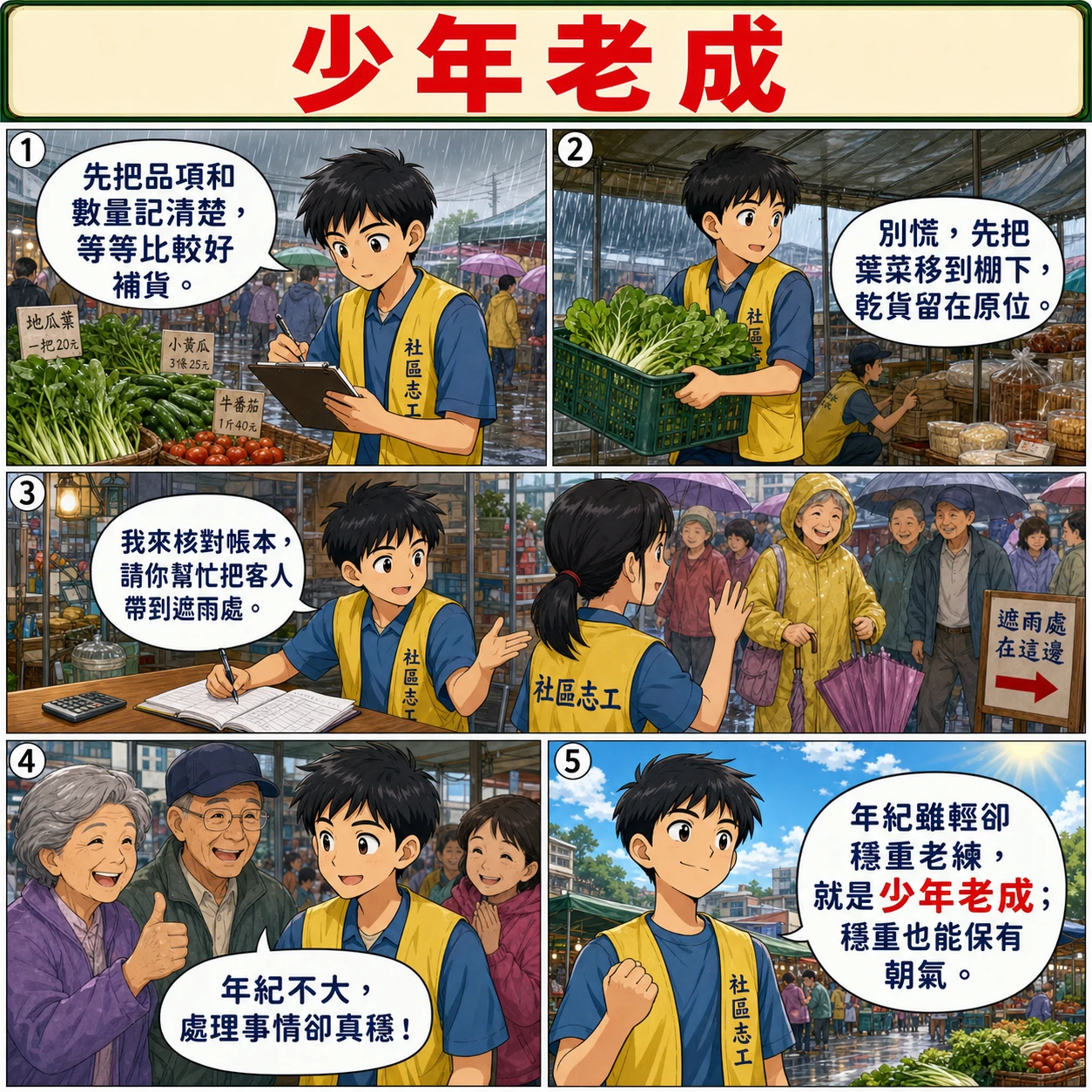 少年老成的 AI 生成成語漫畫