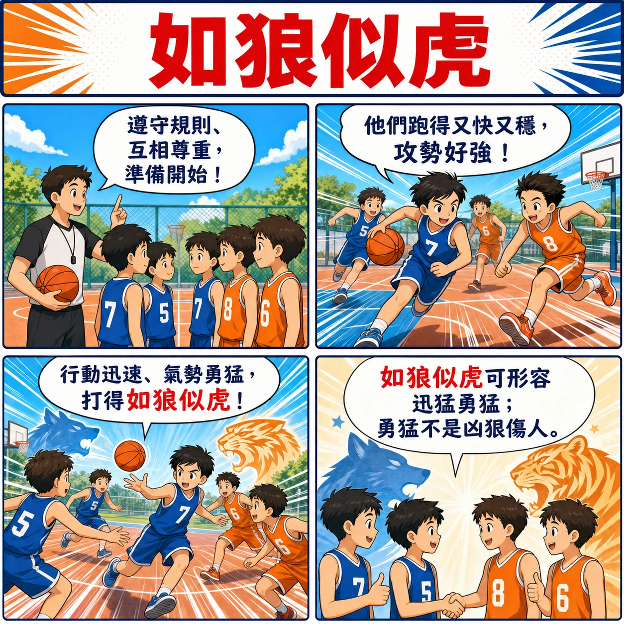 如狼似虎的 AI 生成成語漫畫