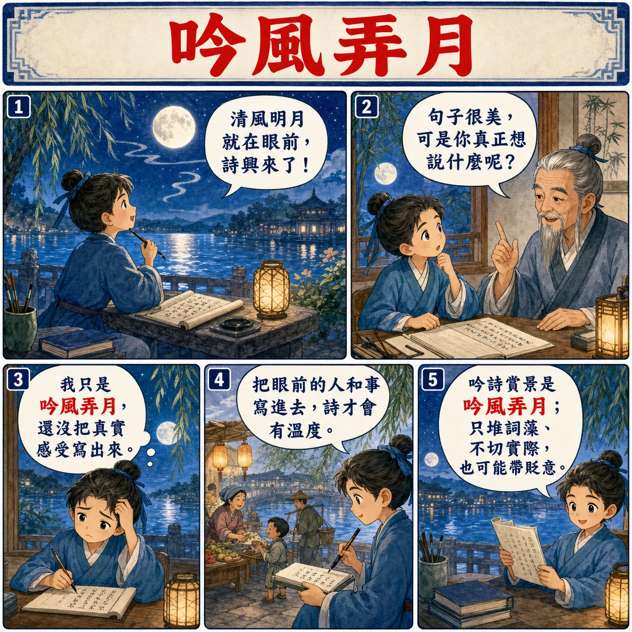吟風弄月的 AI 生成成語漫畫